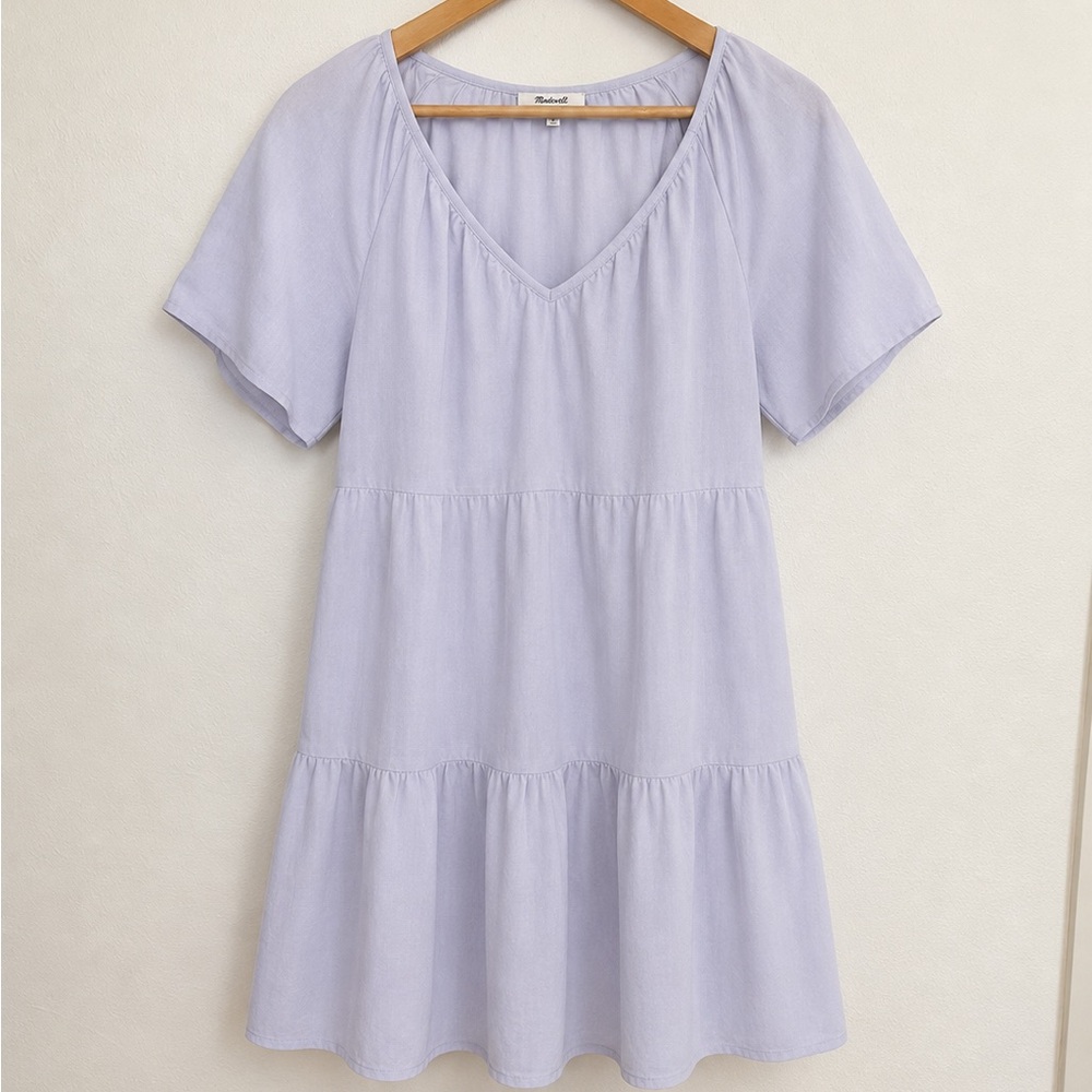 Madewell Linen Blend Lorelei Mini Dress Blue M